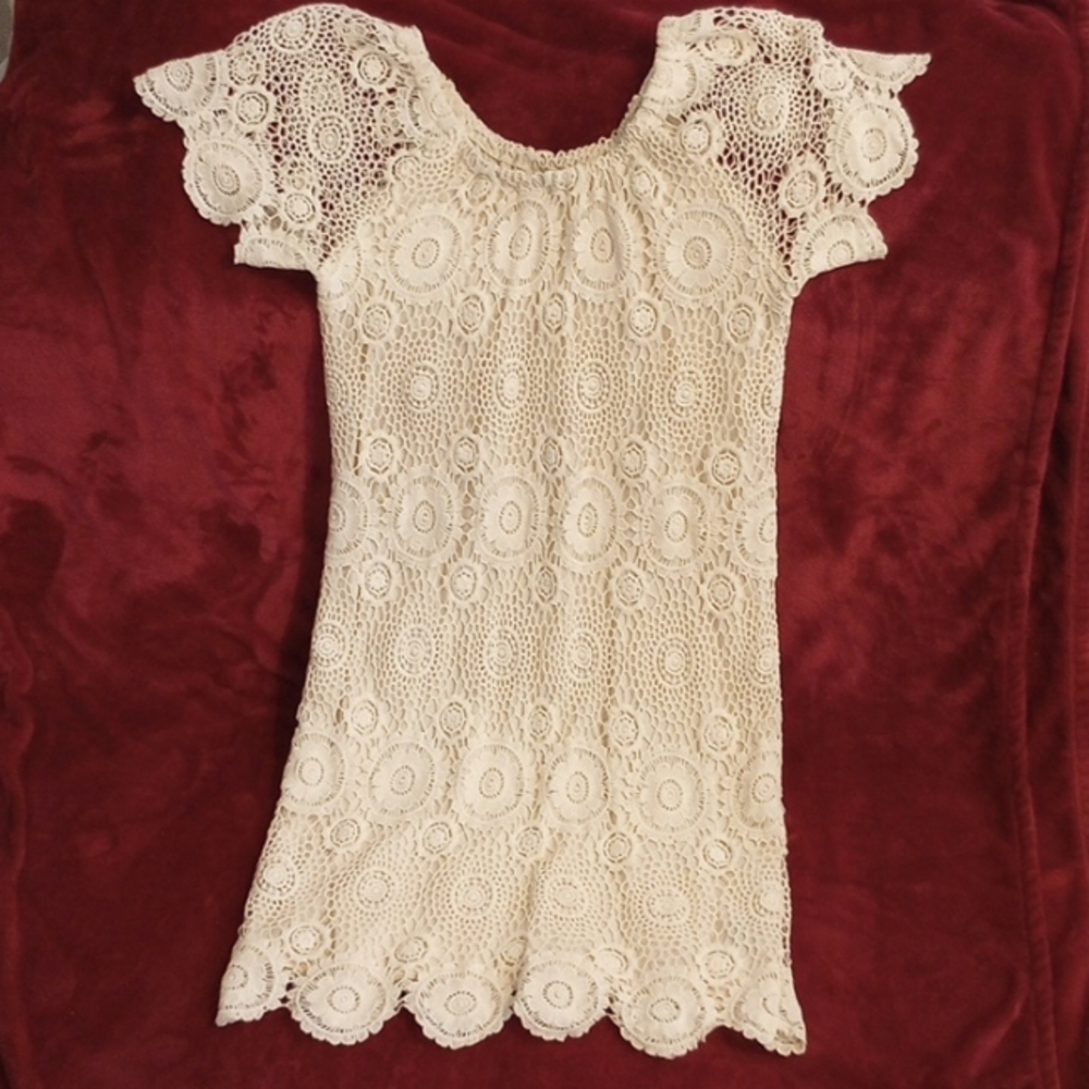 "Sharagano" Crochet Dress